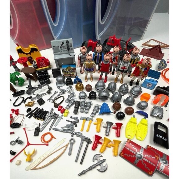 Huge VTG PLAYMOBIL LOT 179+ Figures Accessories & Cases S.W.A.T. Police Knight - Picture 4 of 9